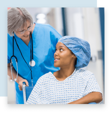 Nurse and Patient before Surgery at Bellevue